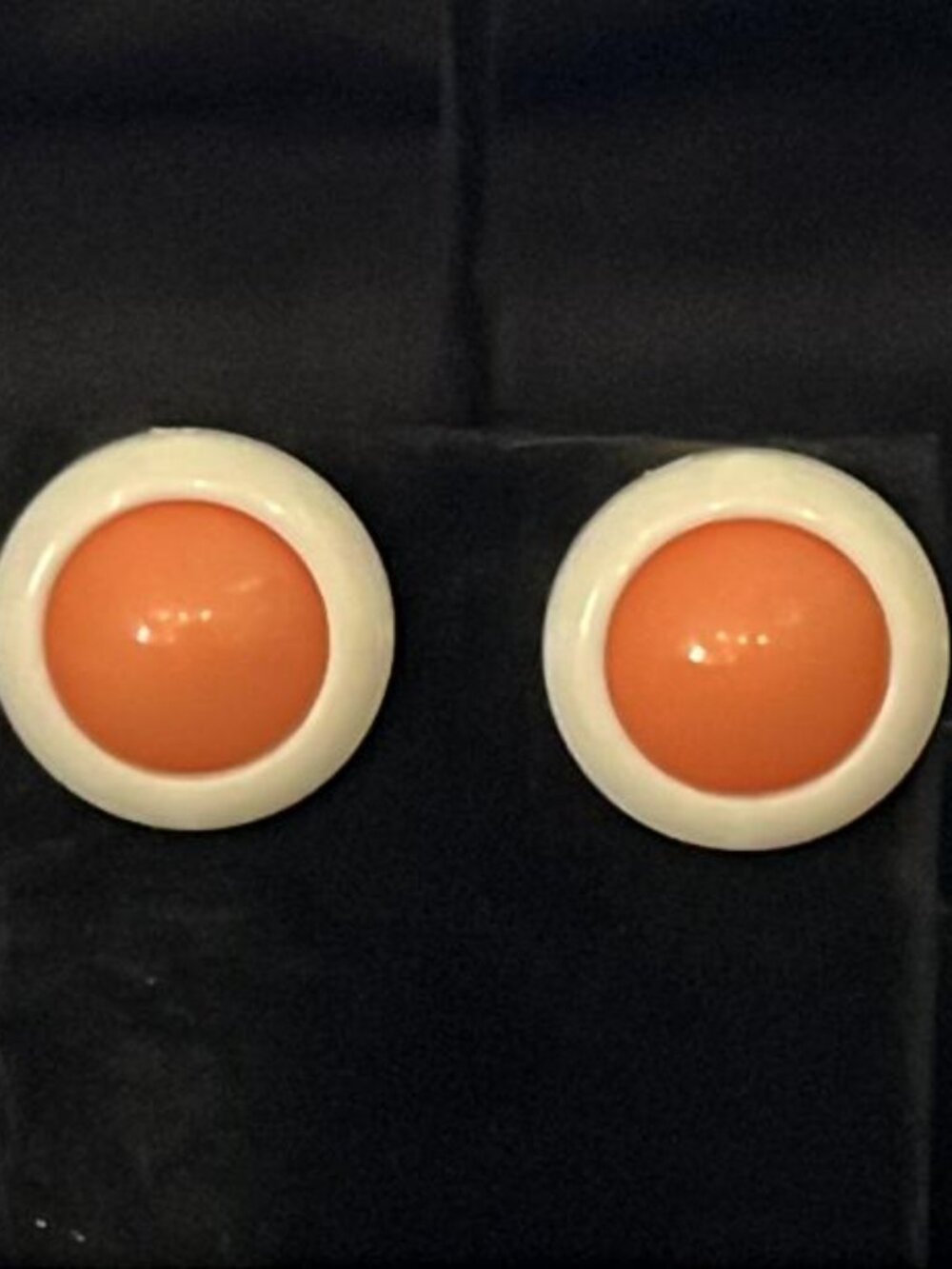 White with Yellow Center Round Earrings